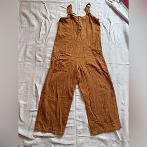 Billabong Tan Button-Up Jumpsuit